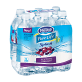 Nestle Pure Life splash; natural acai grape flavored water, 6-16.9 fl oz bottles Left Picture